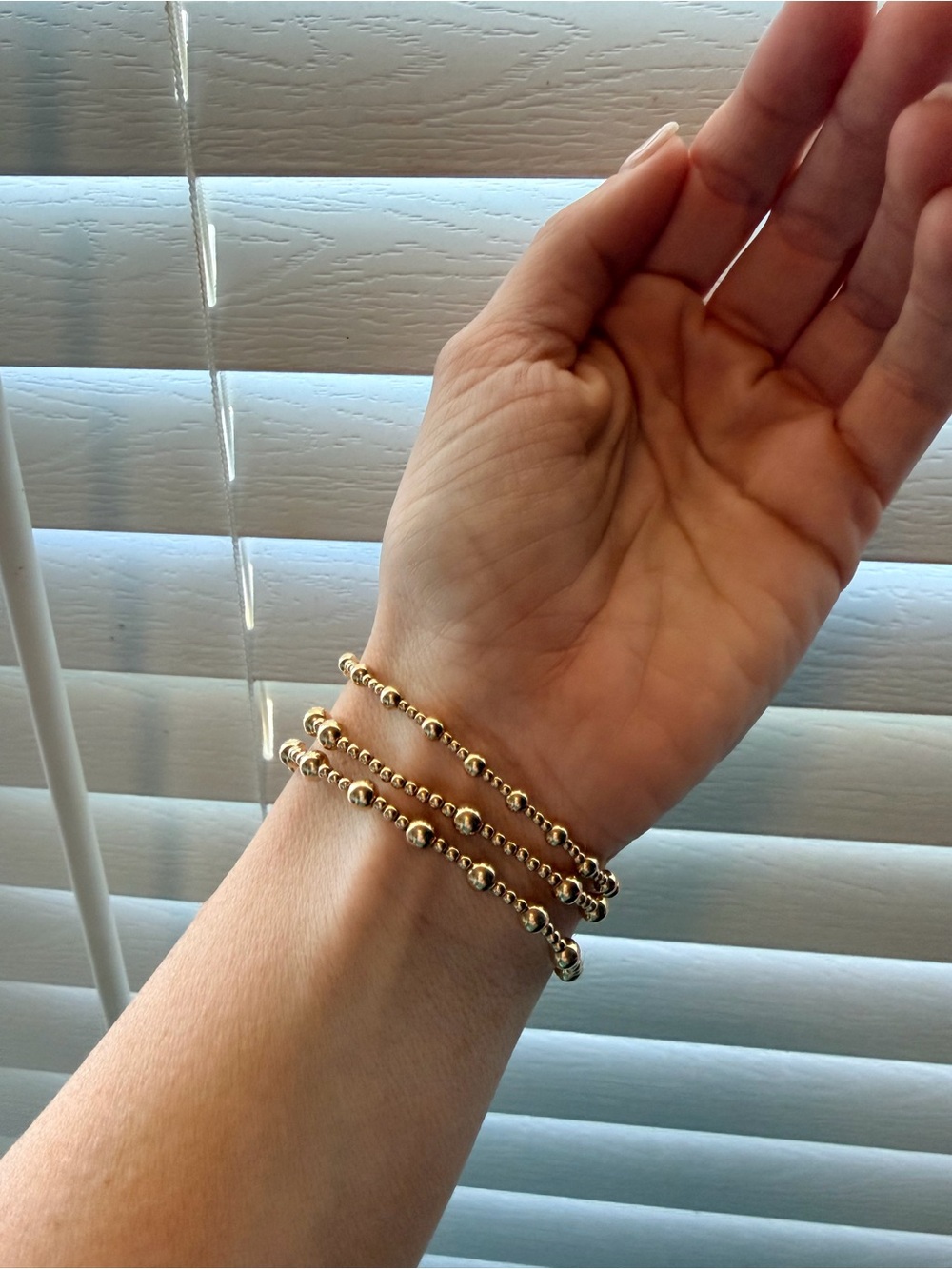 Newton Gold Beaded Bracelets- Set of 3 - Picture 2 of 2